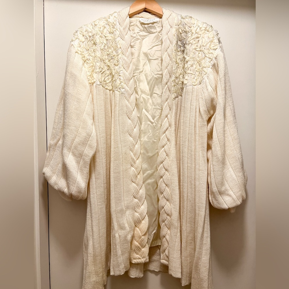 Maurada Vintage Wool Acrylic Blend Beaded Jacket